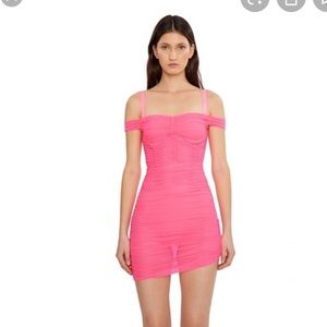 Danielle guizio pink fluorescent lynx dress